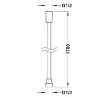 Doucheslang Tres | 170 cm | Kunststof | Glad | Zilver - thumbnail