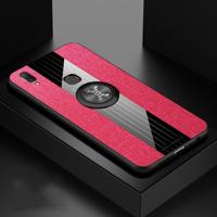 Voor vivo Y85 XINLI stiksels doek textuur schokbestendig TPU beschermhoes met ring houder (rood) - thumbnail