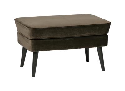 WOOOD Hocker 'Rocco' Velvet, kleur Warm Groen WOOOD Hocker 'Rocco' Velvet, kleur Warm Groen