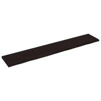 VidaXL Wastafelblad 220x40x(2-4) cm behandeld massief hout donkerbruin - thumbnail