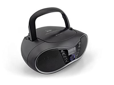 Caliber Draagbare Radio-CD-Speler - Bluetooth - DAB+ AM FM AUX - LED-display - Wekker - Kinderradio - Batterij - HBC434DAB-BT - 3,5 mm Jack - Zwart - 390 x 220 x 130 mm