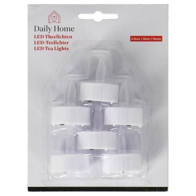 Daily Home LED Theelichten 3.8 cm 6 Stuks Wit