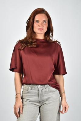 Sea Me Happy top Mercedes Satin Crepe cacao