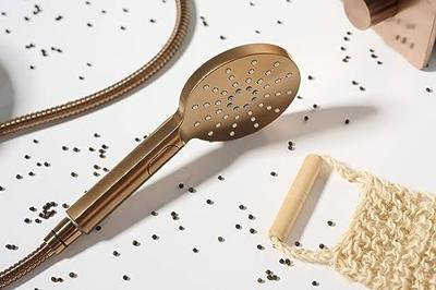 Ben badset met ronde handdouche (3 straalsoorten) geborsteld koper pvd