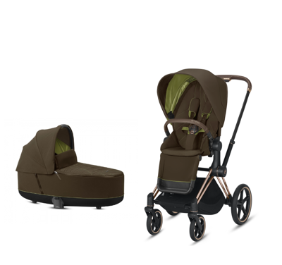 Kinderwagen Cybex e-Priam Khaki Green / Khaki Brown + GRATIS Speelkleed