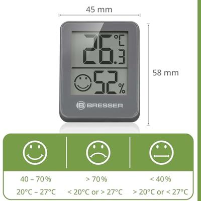 BRESSER ClimaTemp Hygro Indicator Set van 6 Thermo-/Hygrometers (grijs)
