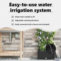 Tuin Bloempot Zwart 40 x 40 x 126 cm Staal - thumbnail