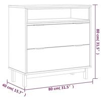 Ladekast FLAM 80x40x80 cm massief grenenhout - thumbnail