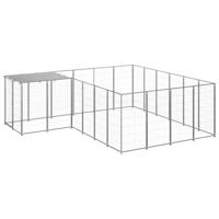 Hondenkennel 8,47 m² staal zilverkleurig - thumbnail