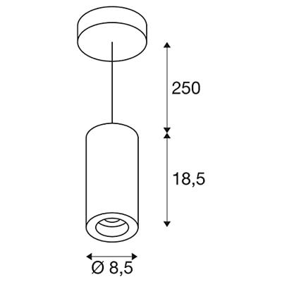 SLV Led hanglampNuminos Pendel 8,5cm wit - 1004247
