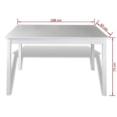 5-delige massief houten Eethoek wit van massief hout