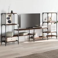 Tv-meubel 206,5x28,5x95 cm bewerkt hout bruin eikenkleurig - thumbnail