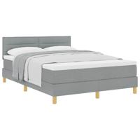 Boxspringbed met matras Lichtgrijs 140 x 190 cm Stof - thumbnail