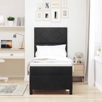 Boxspring bed met matras Zwart 80 x 200 cm Fluweel - thumbnail