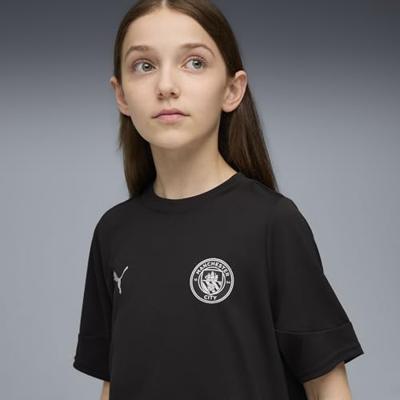 PUMA Manchester City Trainingsshirt 2025-2026 Kids Zwart Wit