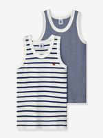 Set van 2 slip-overs in biologisch katoen PETIT BATEAU veel blauw - thumbnail