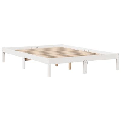 Bed met boekenkast zonder matras grenenhout wit 150x200 cm - thumbnail