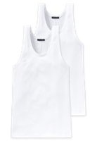 2-Pack heren hemden - Authentic - Elastisch katoenen mannen onderhemd - Singlet heren - Zwart - Wit - thumbnail