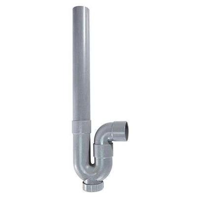 Afvoersifon - ROUSEAU - Horizontale uitloop - Ø40 mm - Grijs PVC - 47,5 mm schroefdraad