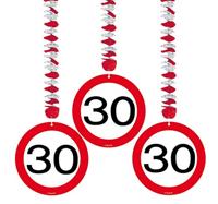 Hangdecoratie verkeersbord &apos;30&apos; - thumbnail