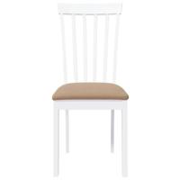 Eetkamerstoelen met kussens 2 st massief hout rubber wit - thumbnail