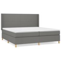 Boxspring met matras stof donkergrijs 200x200 cm - thumbnail
