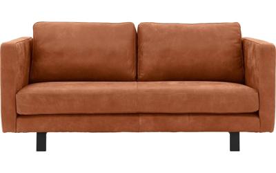 Goossens Excellent Bank Nuance cognac, leer, 3-zits, urban industrieel