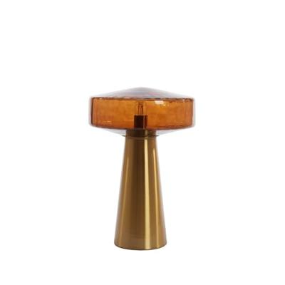 Light & Living TafellampPleat goud met bruin Ø 30cm - 1882164 - thumbnail