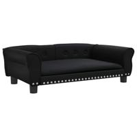 VidaXL Hondenmand 95x55x30 cm kunstleer zwart - thumbnail