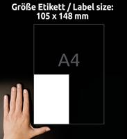 Avery-Zweckform 6124 105 x 148 mm Papier Wit 40 stuk(s) Permanent hechtend Universele etiketten Inkt, Laser, Kopie 10 vel - thumbnail