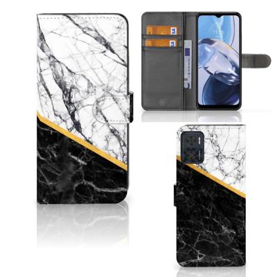 Motorola Moto E22 | E22i | Bookcase | Marmer Wit Zwart - Origineel Cadeau Man
