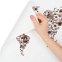Fotobehang - Koffie Kaart van de Wereld, Wereldkaart, 11 maten, premium print, incl behanglijm - thumbnail