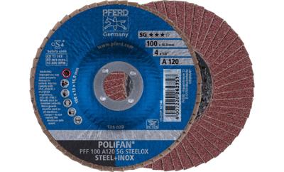 PFERD TOOLS 67612100 PFF 100 A 120 SG STEELOX/16,0 Lamellenschijf Diameter 100 mm Boordiameter 16 mm RVS, Staal 10 stuk(s)