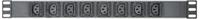 Intellinet 163651 19 inch Stekkerdoos voor patchkast 1 HE Apparaatcontactdoos C13 10A Vast inbouw Geschikt voor kastdiepte: vanaf 300 mm Zwart, Zilver - thumbnail