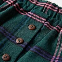 Kinderrok geruit patroon 92 donkergroen - thumbnail