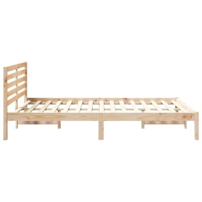 Bedframe met hoofdeinde Bruin 140 x 210 cm Massief grenenhout