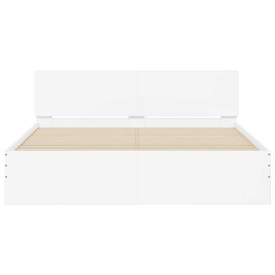 Bedframe met hoofdeinde en LED wit 180x200 cm
