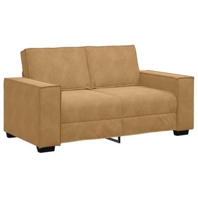 Tweezitsbank 120 cm fluweel bruin - thumbnail