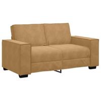 Tweezitsbank 120 cm fluweel bruin - thumbnail