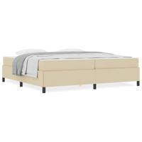 Boxspring bed Crème, Zwart 200 x 200 cm Stof, Engineered Hout - thumbnail