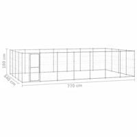 Hondenkennel 33,88 m² gegalvaniseerd staal - thumbnail