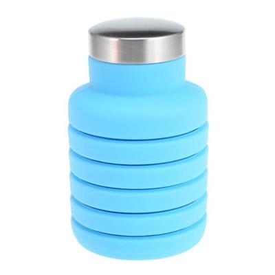 Portable silicone water fles intrekbare vouwen koffie fles outdoor reizen drinken sport drinken waterkoker capaciteit: 500ml (blauw)