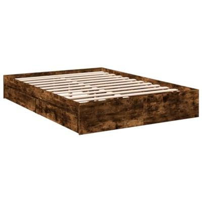Bedframe met lades bewerkt hout gerookt eikenkleurig 140x190 cm