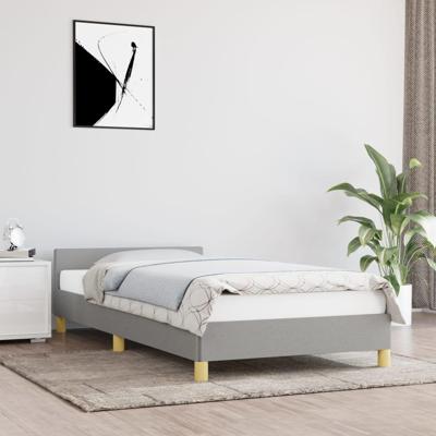 Bedframe met hoofdbord stof lichtgrijs 80x200 cm Bedframe met hoofdbord stof lichtgrijs 80x200 cm