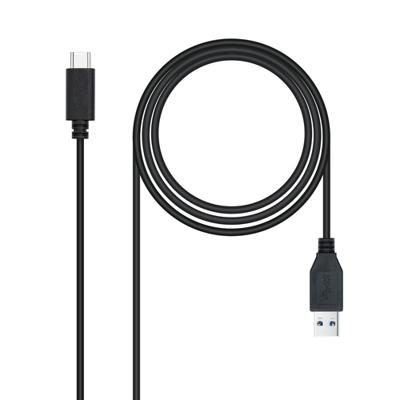 NANOCABLE 10.01.4001-L150 USB-kabel 3.1 Gen2, hoofdgebruik voor mobiele telefoons, tablets, overdrachtssnelheid tot 10 Gbit/s, tot 3 ampère lading, stekker op stekker, zwart, 1,5 m