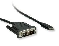 ROLINE USB type C - DVI adapterkabel, M/M, 1 m - thumbnail