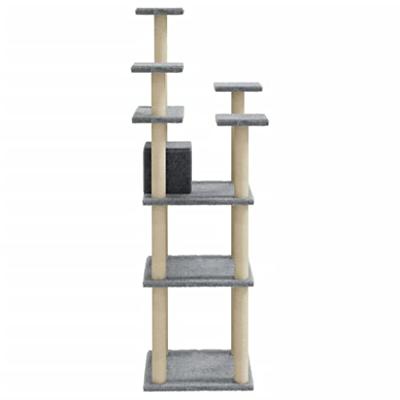 vidaXL Kattenmeubel met sisal krabpalen 171 cm lichtgrijs, krabpaal, katten krabpaal, kattenbomen, krab paal, kattenmeubel, kattenkrabpalen, krabpalen