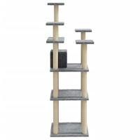 vidaXL Kattenmeubel met sisal krabpalen 171 cm lichtgrijs, krabpaal, katten krabpaal, kattenbomen, krab paal, kattenmeubel, kattenkrabpalen, krabpalen - thumbnail