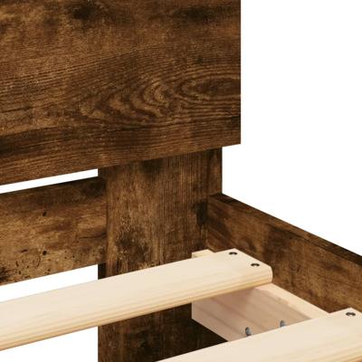 Bedframe met hoofdeinde en LED gerookt eikenkleurig 150x200 cm