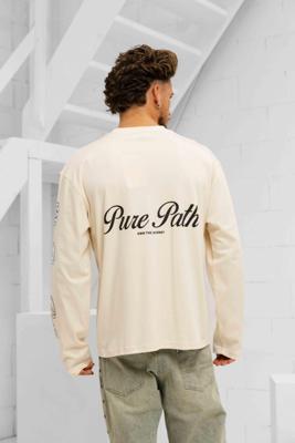 Pure Path Essence Of Life Longsleeve T-Shirt Heren Beige - Maat S - Kleur: Beige | Soccerfanshop